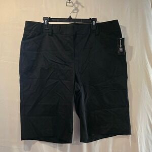 INC International Concepts Black Flat Front Shorts Women's Size‎ 18W NARROW